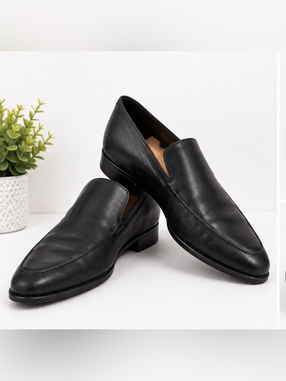 Calvin Klein Black Leather Loafers Women’s Size 8 | Classic Slip-On Flats